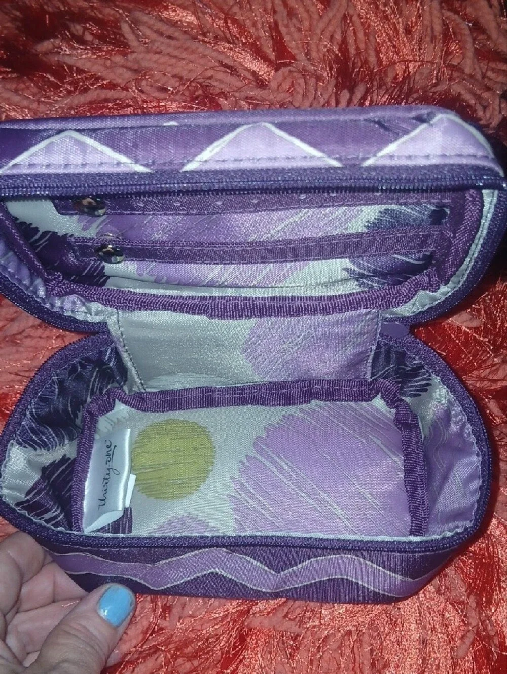 thirty-one Baubles & Bracelets Plum Chevron Jewelry Case